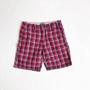 Urban kids red/navy plaid shorts EUC 8Y